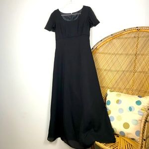 Stageaccents Long Black lined cap sleeve formal 10